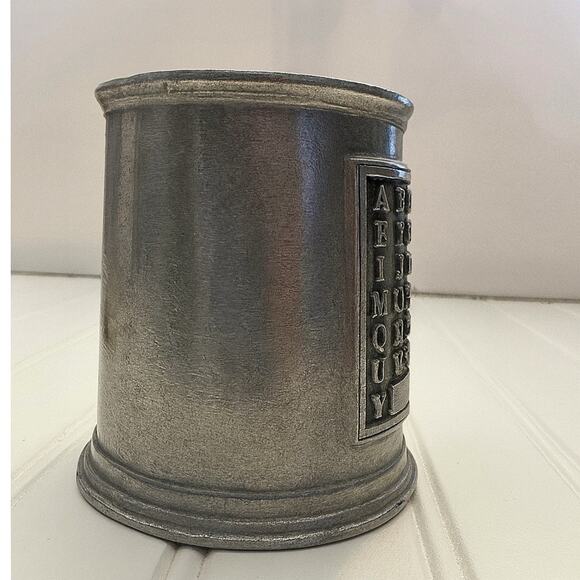 Vintage Wilton RWP Armetale Pewter ABC Alphabet Cup Mug Tankard Made in USA - Picture 5 of 10